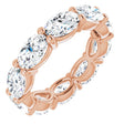 14K Gold Oval Lab-Grown Diamond Eternity Band – 6x4 mm Stones - Rose Gold