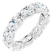 Platinum Oval Natural Diamond Eternity Band – 6x4 mm Stones