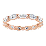 14K Gold Marquise Lab-Grown Diamond Eternity Band – 4.3x2.25 mm Stones - Rose Gold - view 3