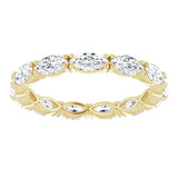 14K Gold Marquise Lab-Grown Diamond Eternity Band – 4.3x2.25 mm Stones - Yellow Gold - view 3