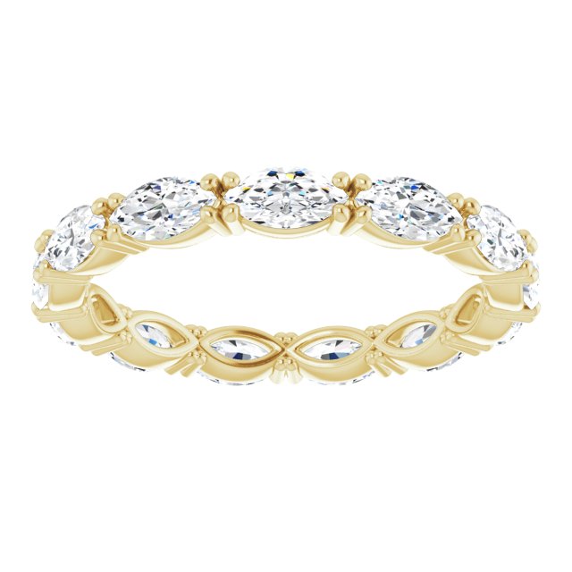 14K Gold Marquise Lab-Grown Diamond Eternity Band – 4.3x2.25 mm Stones - Yellow Gold - view 3
