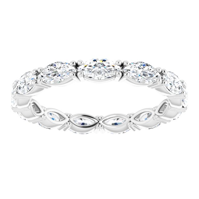 Platinum Marquise Lab-Grown Diamond Eternity Band – 4.3x2.25 mm Stones - view 3