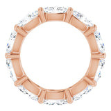 14K Gold Oval Lab-Grown Diamond Eternity Band – 6x4 mm Stones - Rose Gold - view 2