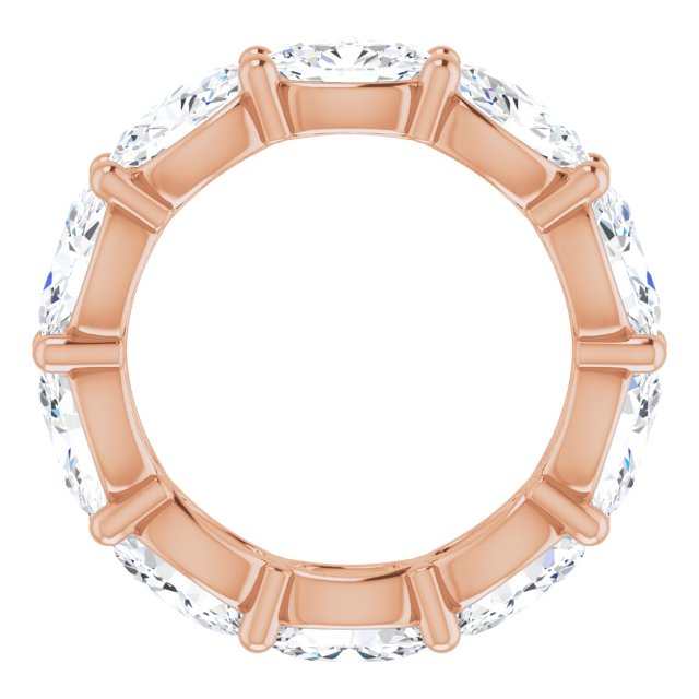 14K Gold Oval Lab-Grown Diamond Eternity Band – 6x4 mm Stones - Rose Gold - view 2