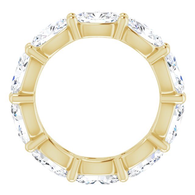 14K Gold Oval Lab-Grown Diamond Eternity Band – 6x4 mm Stones - Yellow Gold - view 2