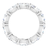 Platinum Oval Natural Diamond Eternity Band – 6x4 mm Stones - view 2