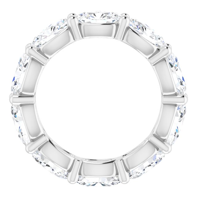 Platinum Oval Natural Diamond Eternity Band – 6x4 mm Stones - view 2