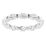 Platinum Marquise Natural Diamond Eternity Band – 4.5x2.5 mm Stones - view 3