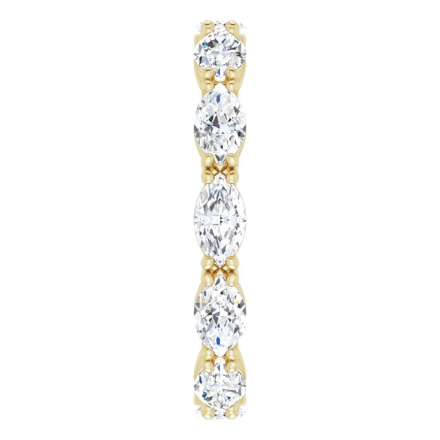 14K Gold Marquise Natural Diamond Eternity Band – 4.5x2.5 mm Stones - Yellow Gold - view 4