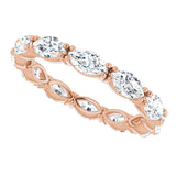 14K Gold Marquise Lab-Grown Diamond Eternity Band – 4.5x2.5 mm Stones - Rose Gold - view 5