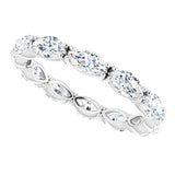 Platinum Marquise Natural Diamond Eternity Band – 4.5x2.5 mm Stones - view 5