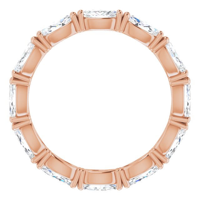 14K Gold Marquise Natural Diamond Eternity Band – 4.5x2.5 mm Stones - Rose Gold - view 2