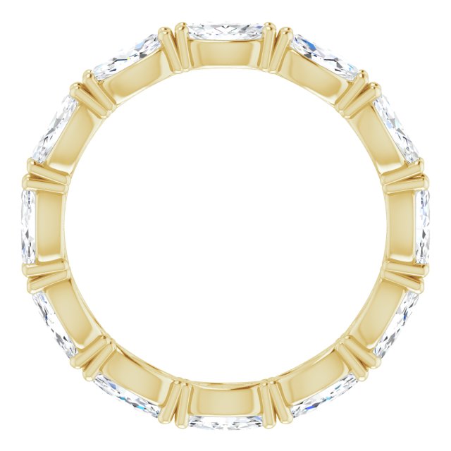14K Gold Marquise Lab-Grown Diamond Eternity Band – 4.5x2.5 mm Stones - Yellow Gold - view 2