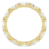 14K Gold Marquise Natural Diamond Eternity Band – 4.5x2.5 mm Stones - Yellow Gold - view 2