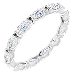 Platinum Marquise Natural Diamond Eternity Band – 4x2 mm Stones