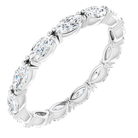 Platinum Marquise Lab-Grown Diamond Eternity Band – 4x2 mm Stones