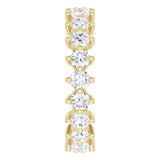 14K Gold Round Natural Diamond Eternity Band – 2.8 mm Stones - Yellow Gold - view 4