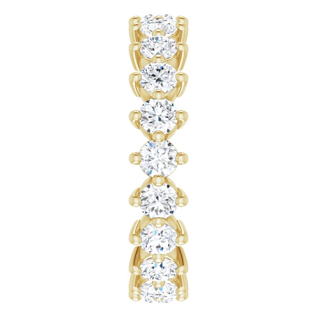 14K Gold Round Natural Diamond Eternity Band – 2.8 mm Stones - Yellow Gold - view 4
