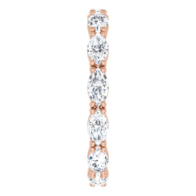 14K Gold Marquise Lab-Grown Diamond Eternity Band – 4.3x2.25 mm Stones - Rose Gold - view 4