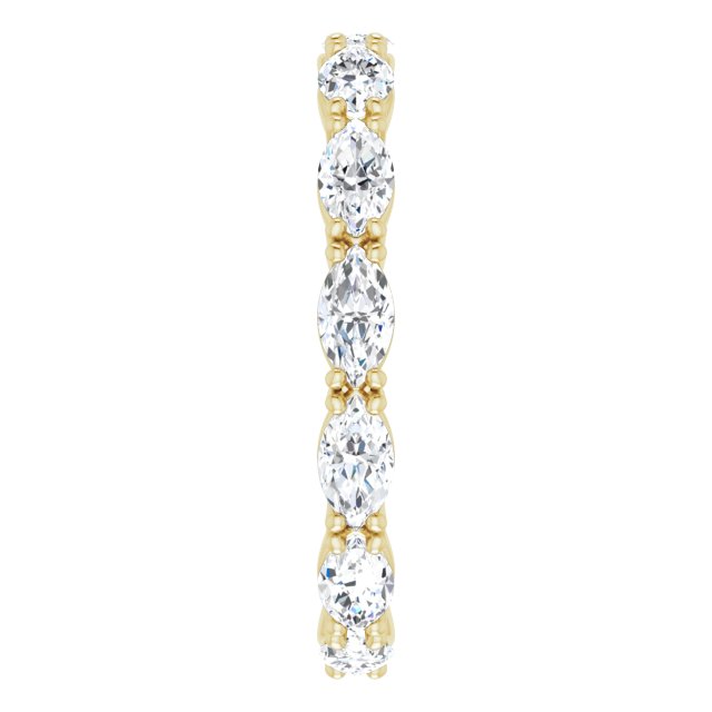 14K Gold Marquise Lab-Grown Diamond Eternity Band – 4.3x2.25 mm Stones - Yellow Gold - view 4