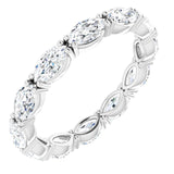 14K Gold Marquise Lab-Grown Diamond Eternity Band – 4.5x2.5 mm Stones - White Gold