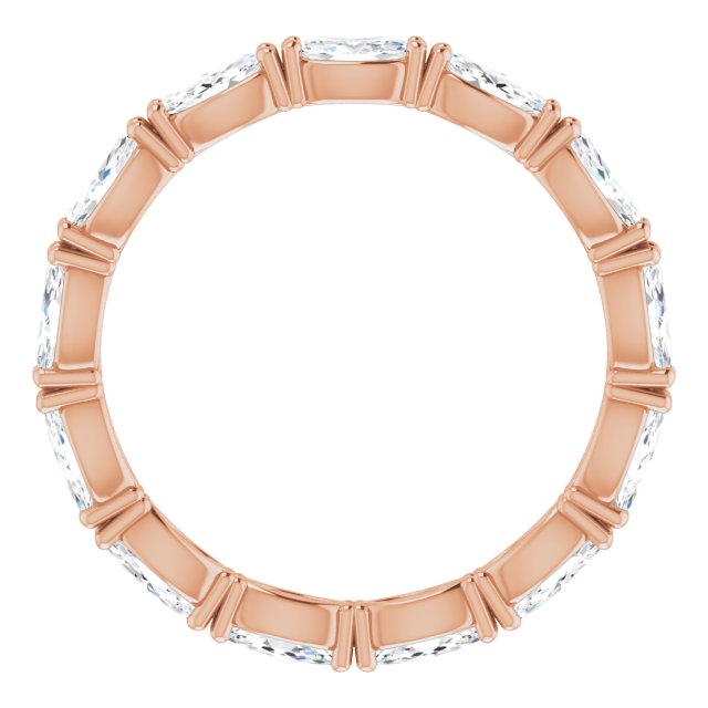 14K Gold Marquise Natural Diamond Eternity Band – 4x2 mm Stones - Rose Gold - view 2