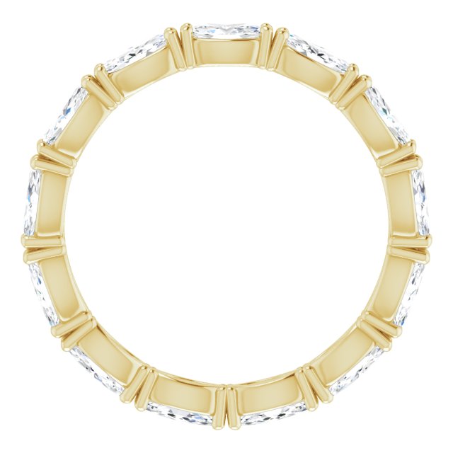 14K Gold Marquise Lab-Grown Diamond Eternity Band – 4x2 mm Stones - Yellow Gold - view 2