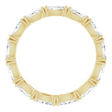 14K Gold Marquise Natural Diamond Eternity Band – 4x2 mm Stones - Yellow Gold - view 2