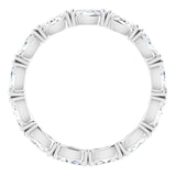 14K Gold Marquise Natural Diamond Eternity Band – 4x2 mm Stones - White Gold - view 2