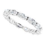 Platinum Marquise Lab-Grown Diamond Eternity Band – 4.3x2.25 mm Stones - view 5