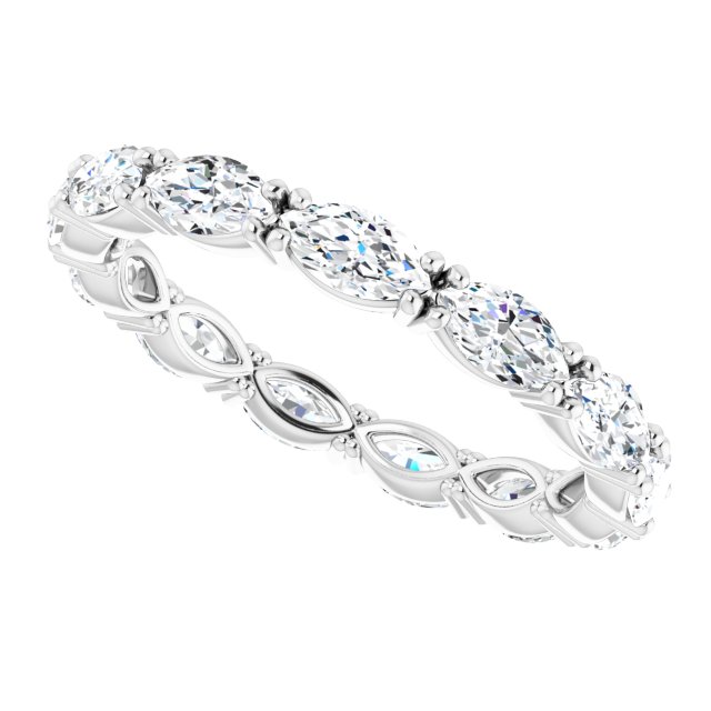 Platinum Marquise Lab-Grown Diamond Eternity Band – 4.3x2.25 mm Stones - view 5