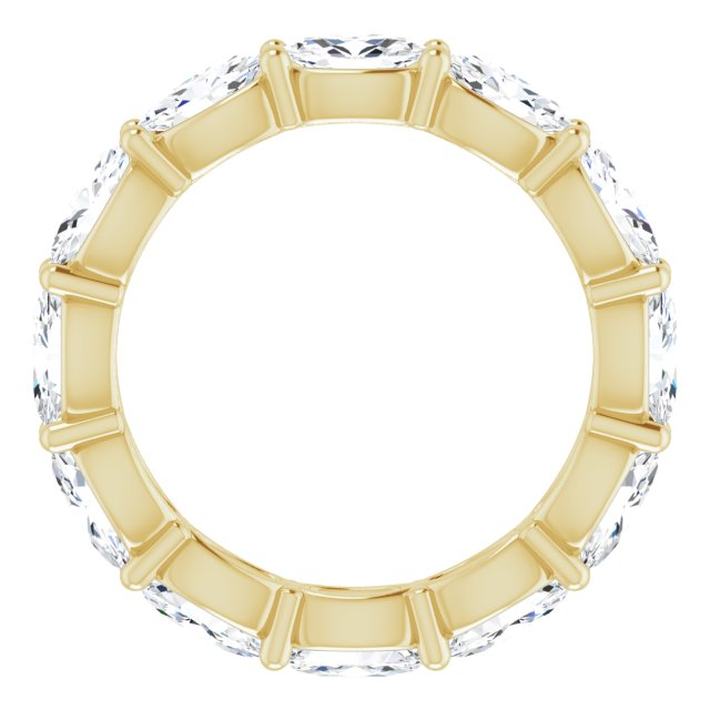 14K Gold Oval Lab-Grown Diamond Eternity Band – 5x3 mm Stones - Yellow Gold - view 2