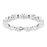 Platinum Marquise Natural Diamond Eternity Band – 4.5x2.5 mm Stones - view 3
