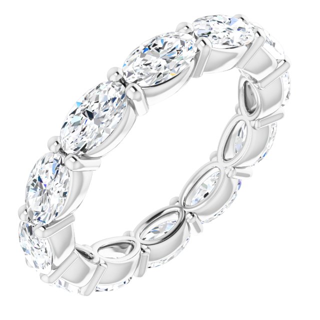 Platinum Oval Lab-Grown Diamond Eternity Band – 5x3 mm Stones