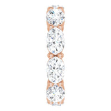 14K Gold Oval Lab-Grown Diamond Eternity Band – 6x4 mm Stones - Rose Gold - view 4