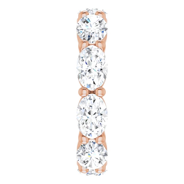 14K Gold Oval Lab-Grown Diamond Eternity Band – 6x4 mm Stones - Rose Gold - view 4