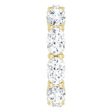 14K Gold Oval Lab-Grown Diamond Eternity Band – 6x4 mm Stones - Yellow Gold - view 4