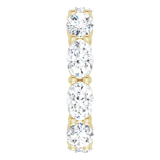 14K Gold Oval Lab-Grown Diamond Eternity Band – 6x4 mm Stones - Yellow Gold - view 4