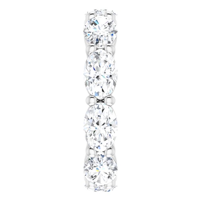 Platinum Oval Natural Diamond Eternity Band – 6x4 mm Stones - view 4