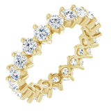 14K Gold Round Natural Diamond Eternity Band – 2.8 mm Stones - Yellow Gold