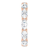 14K Gold Oval Lab-Grown Diamond Eternity Band – 5x3 mm Stones - Rose Gold - view 4