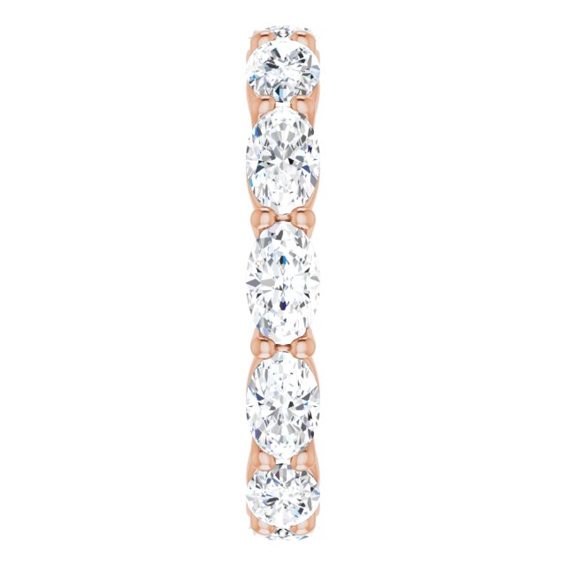 14K Gold Oval Lab-Grown Diamond Eternity Band – 5x3 mm Stones - Rose Gold - view 4