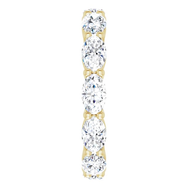 14K Gold Oval Lab-Grown Diamond Eternity Band – 5x3 mm Stones - Yellow Gold - view 4