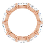 14K Gold Oval Lab-Grown Diamond Eternity Band – 6x4 mm Stones - Rose Gold - view 2