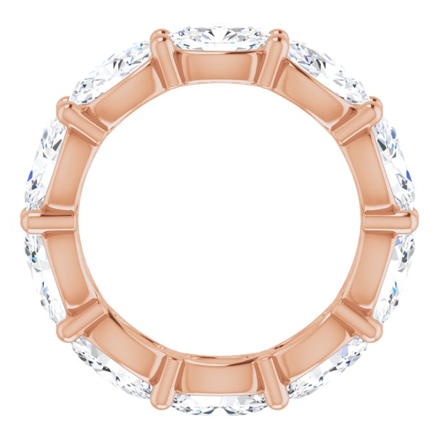 14K Gold Oval Lab-Grown Diamond Eternity Band – 6x4 mm Stones - Rose Gold - view 2