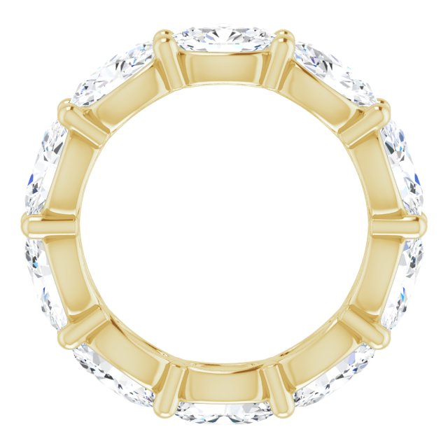 14K Gold Oval Lab-Grown Diamond Eternity Band – 6x4 mm Stones - Yellow Gold - view 2