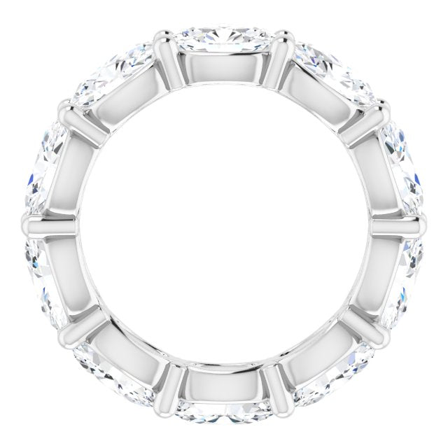 Platinum Oval Lab-Grown Diamond Eternity Band – 6x4 mm Stones - view 2