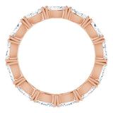 14K Gold Marquise Natural Diamond Eternity Band – 4.5x2.5 mm Stones - Rose Gold - view 2