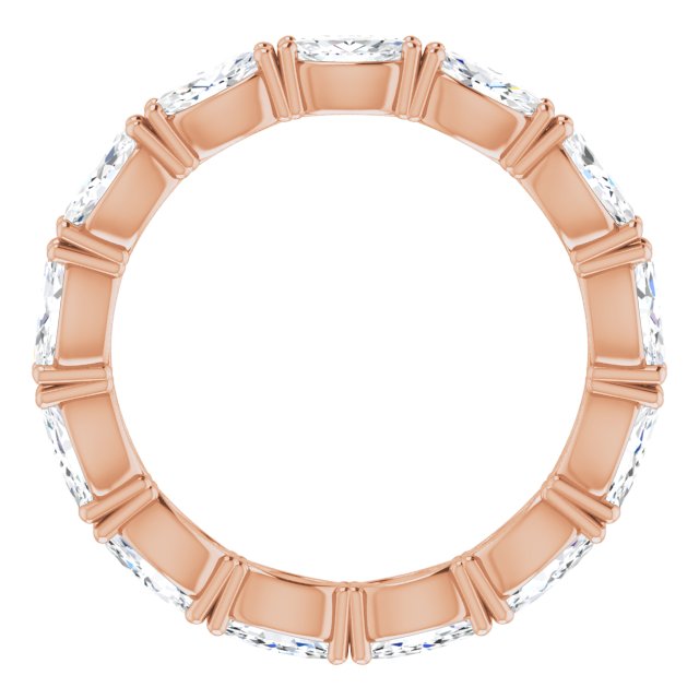 14K Gold Marquise Natural Diamond Eternity Band – 4.5x2.5 mm Stones - Rose Gold - view 2