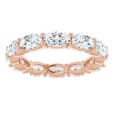 14K Gold Oval Lab-Grown Diamond Eternity Band – 5x3 mm Stones - Rose Gold - view 3